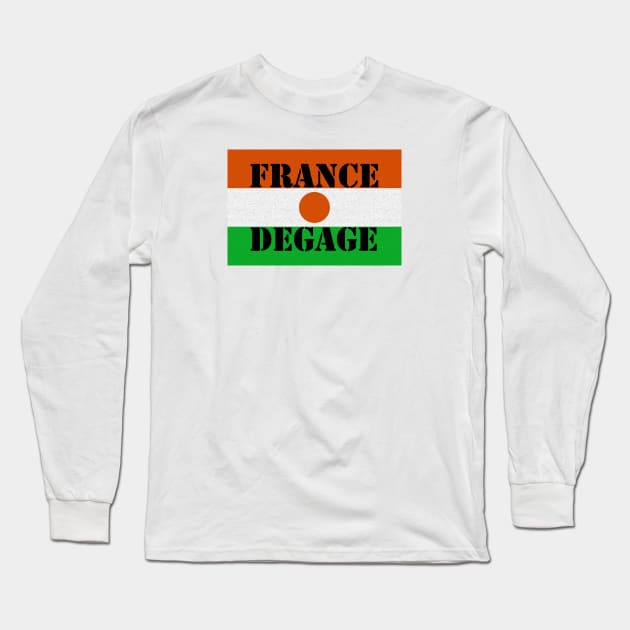 Niger - France Degage Long Sleeve T-Shirt by Tony Cisse Art Originals